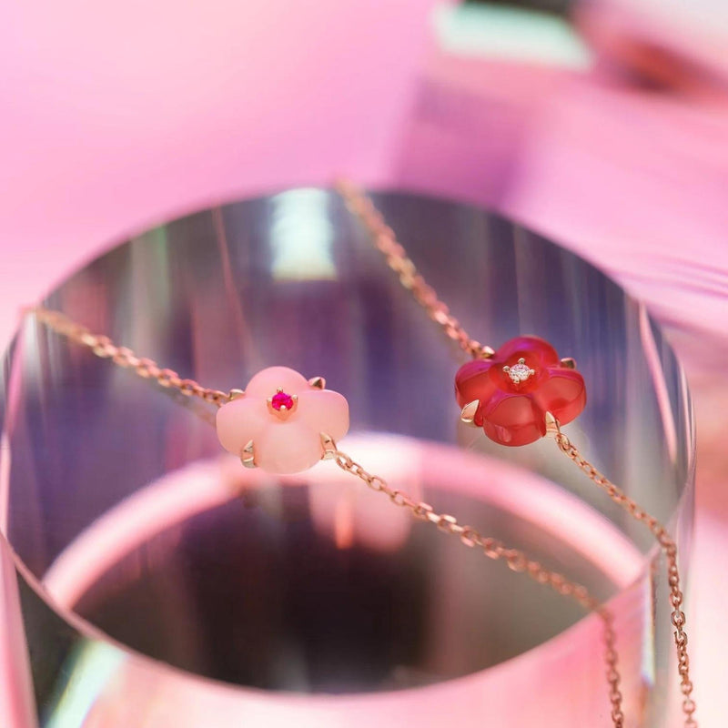 Mini Pink Opal and Pink Spinel Bracelet
