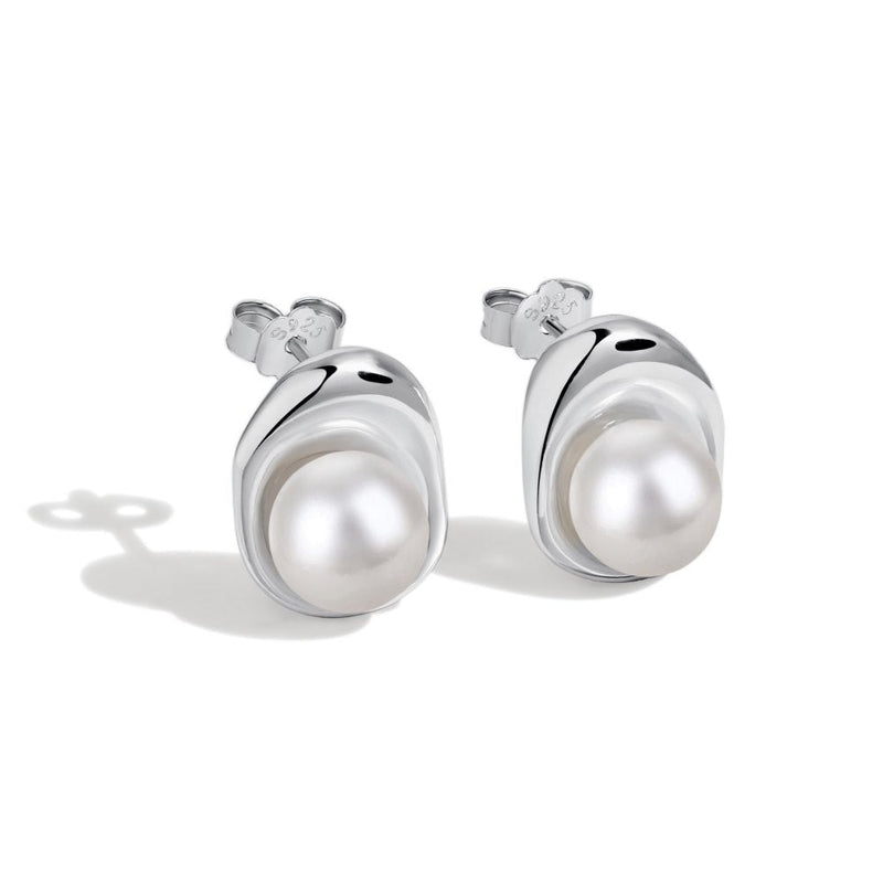 CONTRASTS - Pearl Earrings Silver