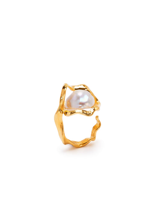 SPANISH GARDEN - Pearl Ring Silver