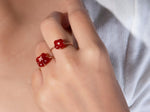Mini Carnelian and Diamond Ring