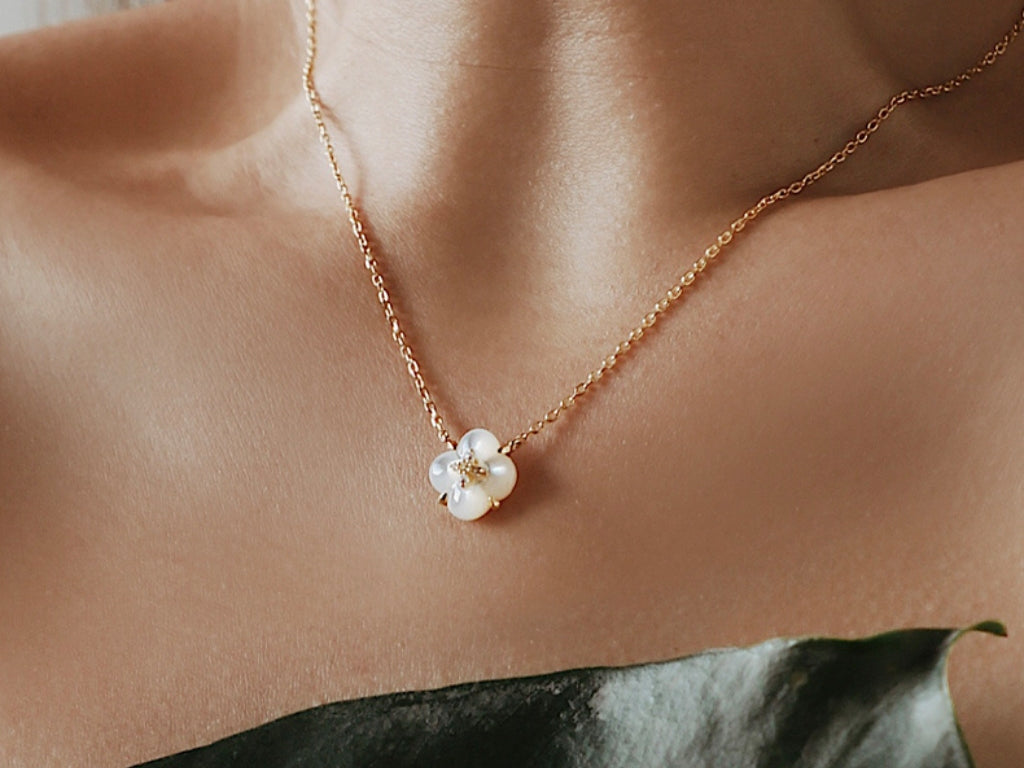 Mother-of-Pearl and Diamond Necklace