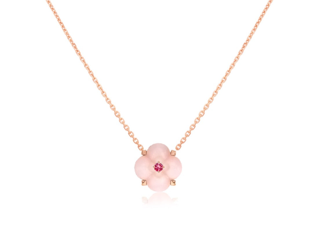 Mini Pink Opal und Pink Spinell Halskette