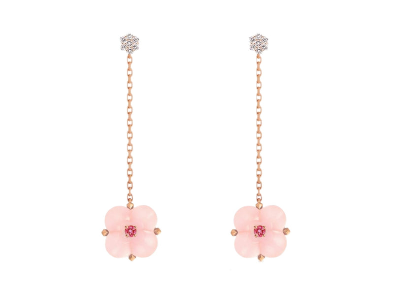 Mini Pink Opal and Pink Spinel Earrings