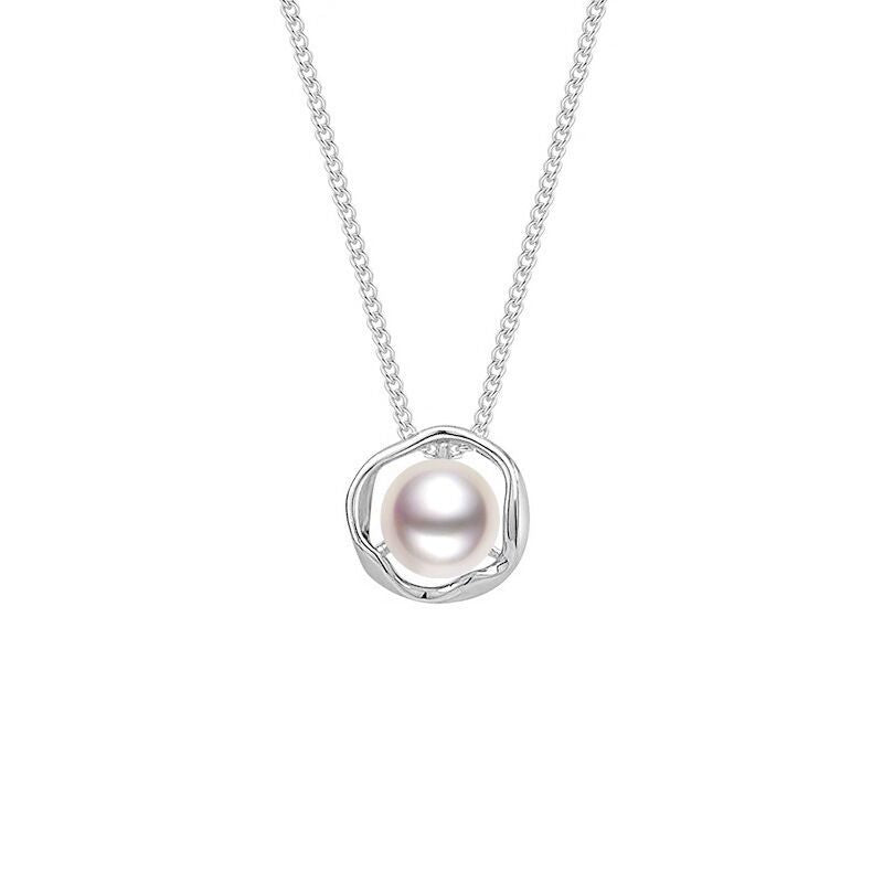 CONTRASTS - Pearl Necklace Silver