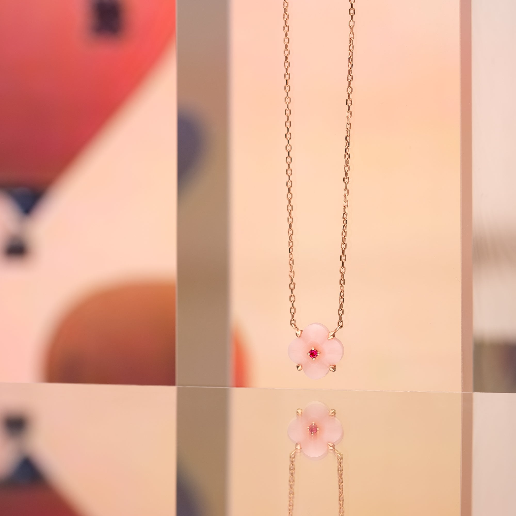 Mini Pink Opal and Pink Spinel Necklace