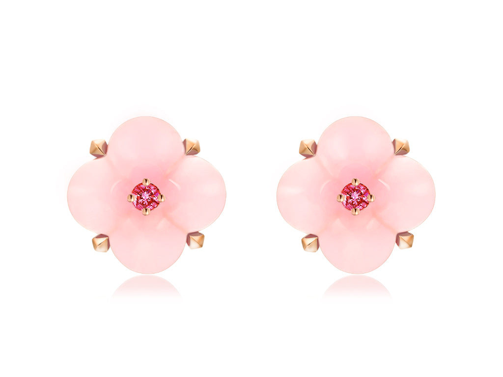 Mini Pink Opal and Pink Spinel Earrings