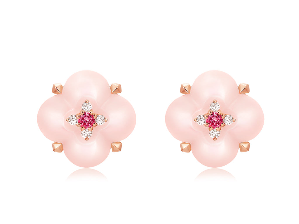 Pink Opal und Pink Spinell Ohrringe