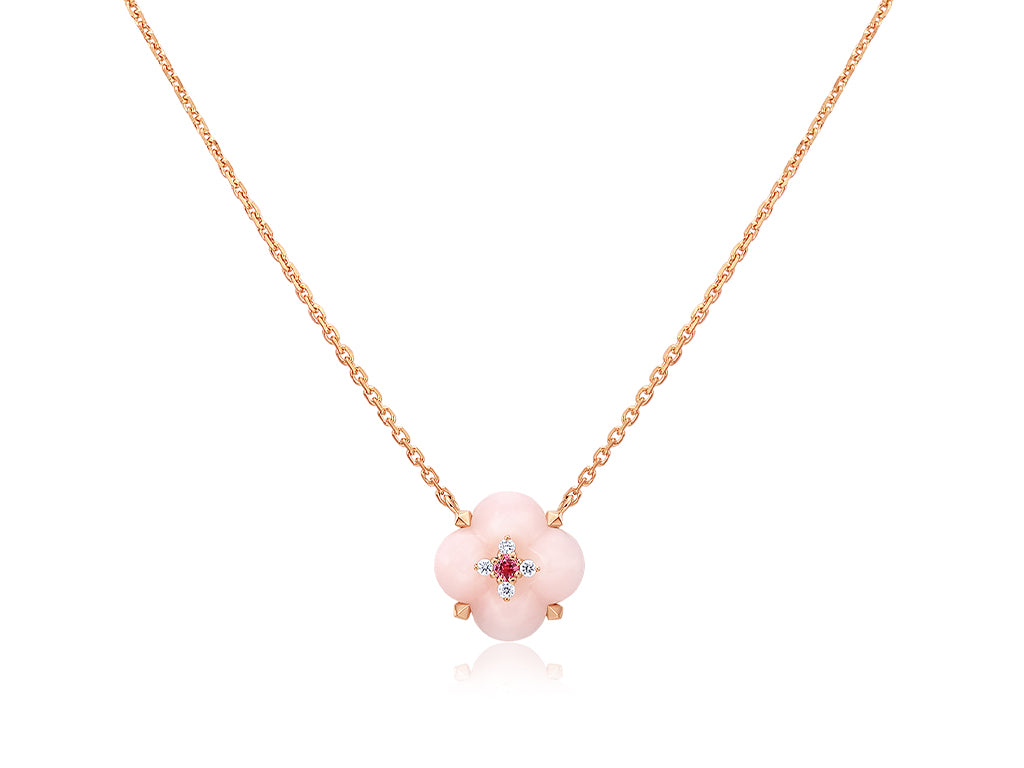 Pink Opal and Pink Spinel Necklace
