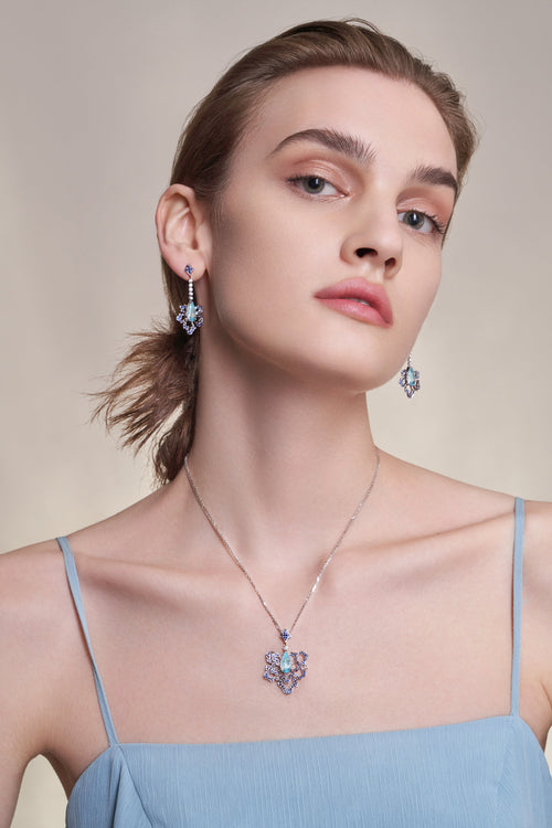 FLORA & FAUNA - Aquamarine and Sapphire Earrings
