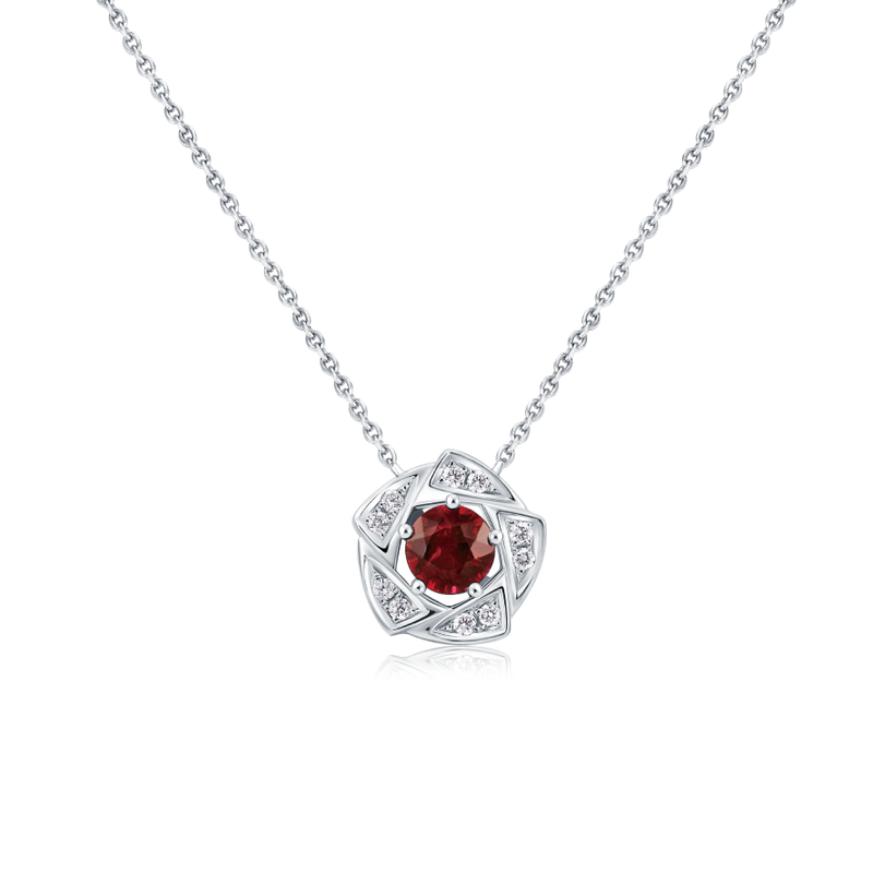 DATURA - BLOSSOM - Diamant- und Rubin-Halskette
