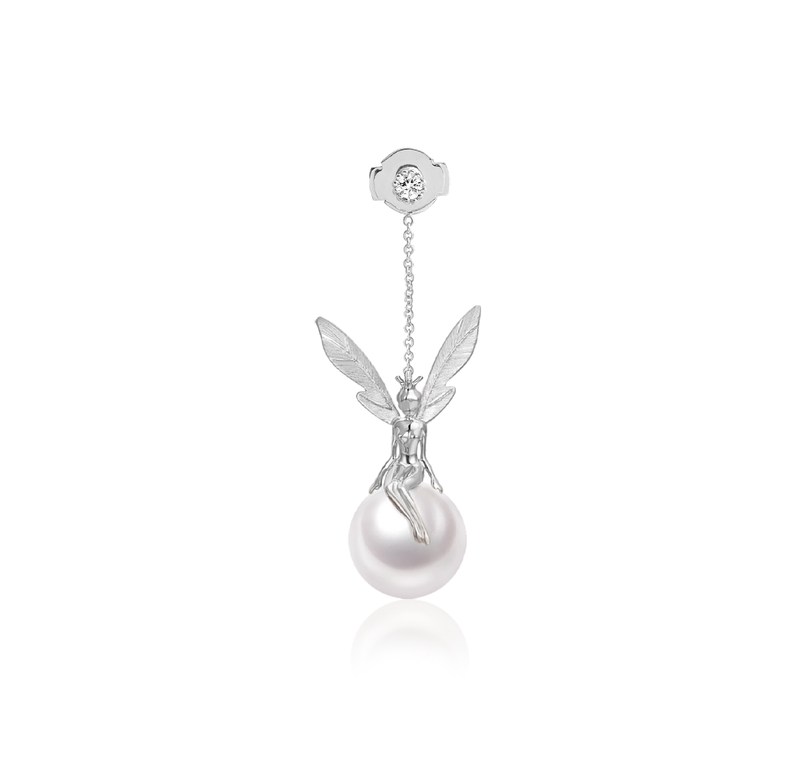 DATURA - ASTRA - Ohrring mit Perle und Diamanten