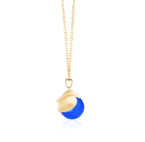 ROBIN - Blue Chalcedony and Gold Necklace