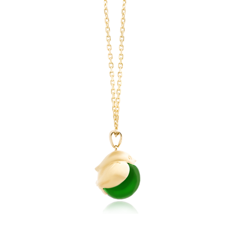 ROBIN - Chrysoprase and Gold Necklace