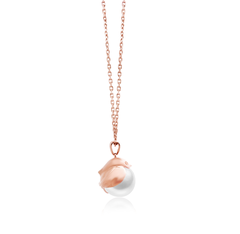 ROBIN - Akoya Pearl and Rose Gold Necklace