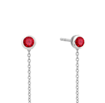 ROBIN - Freshwater Pearl, Ruby and Rose Gold Earrings