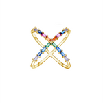 RAINBOW - Sterling Silver X Ring