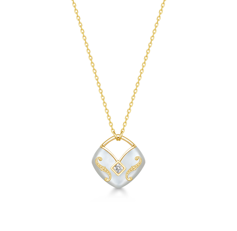 CONCERTO - Mother-of-Pearl, Diamond and Yellow Gold Necklace