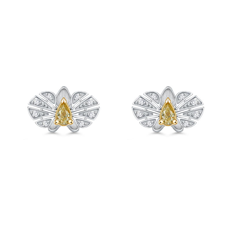 FLORA & FAUNA - Yellow and White Diamond Earrings