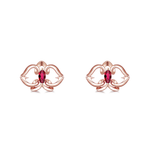 FLORA & FAUNA - Ruby and Rose Gold Earrings