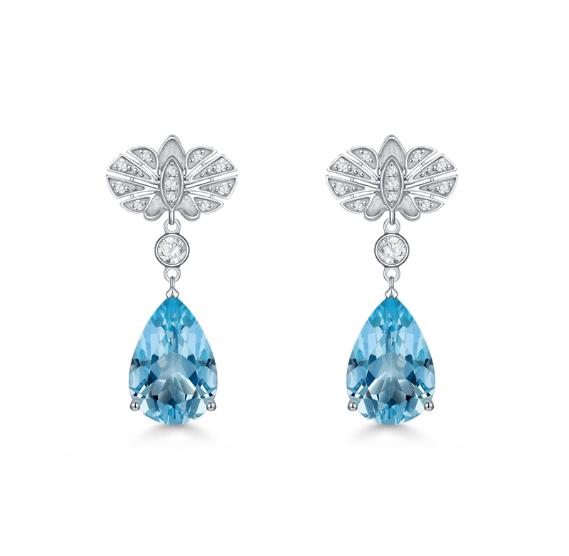 FLORA & FAUNA - Aquamarine and Diamond Earrings