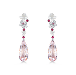 FLORA & FAUNA - Morganite, Ruby and Mother-of-Pearl Earrings
