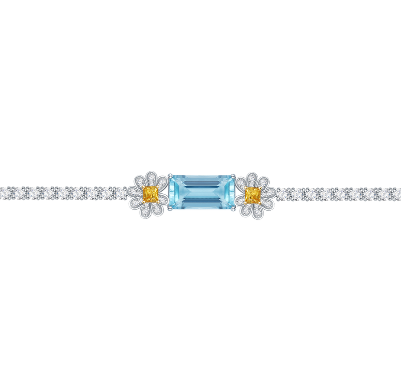 FLORA & FAUNA - Aquamarine, Yellow Sapphire and Diamond Bracelet