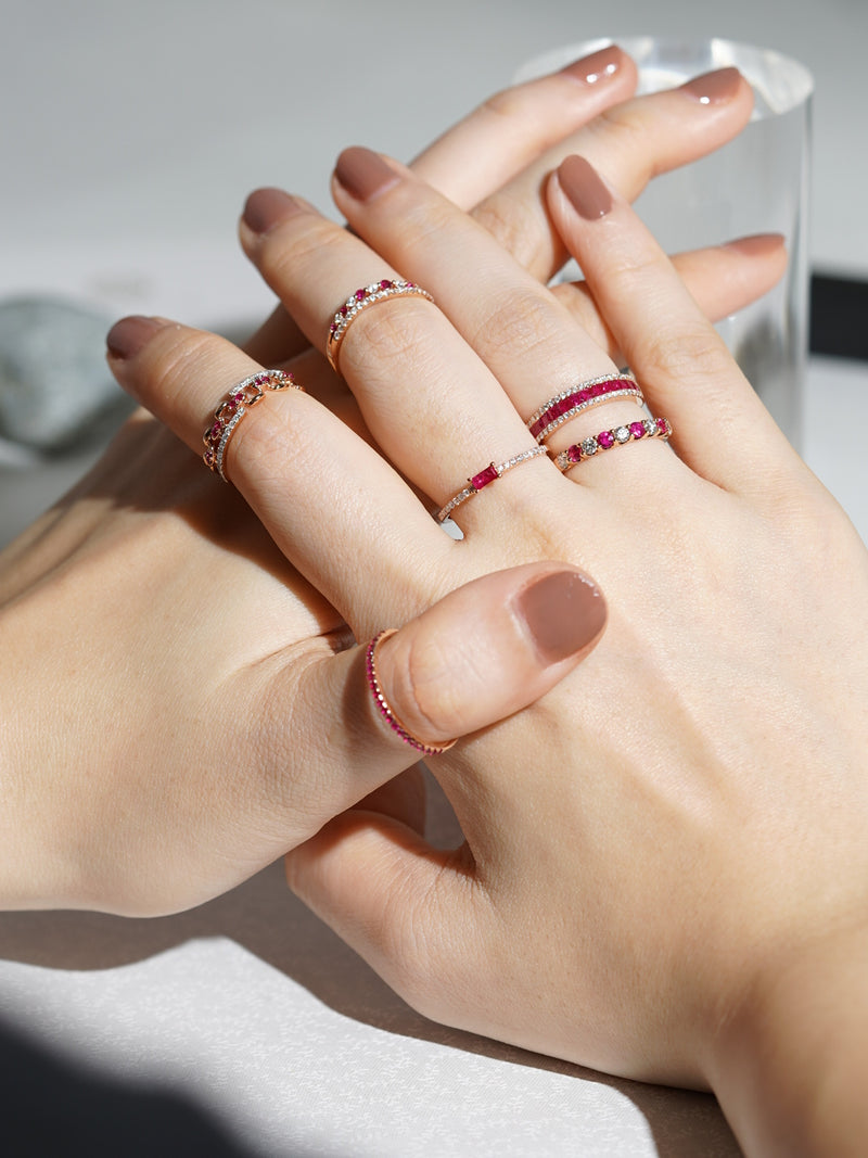 FOR HER - Ruby, Diamond and Rose Gold Ring