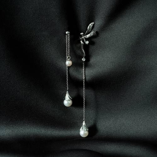 DATURA • Astra - Diamond and Akoya Pearl Earrings